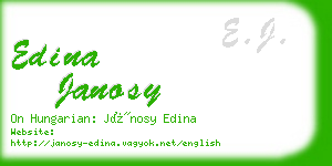 edina janosy business card